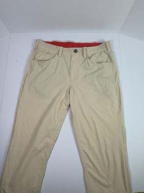 Redvanly Men's Golf Performance Pants, Tan/Khaki, Size Medium — 30" Inseam